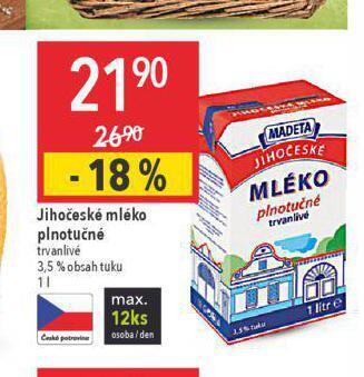 Globus Jihočeské mléko nabídka