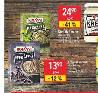 Globus Kotányi koření nabídka