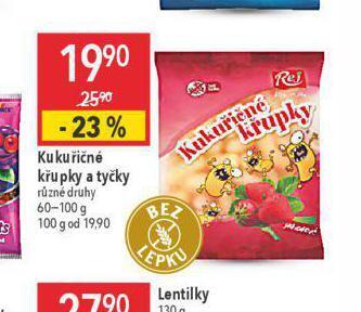 Globus Kukuřičné křupky a tyčky nabídka