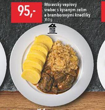 Globus Moravský vepřový vrabec s kysaným zelím a bramborovými knedlíky nabídka