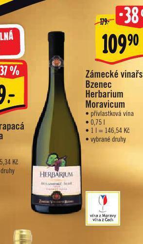 Albert Zámecké vinařství bzenec herbarium moravicum nabídka
