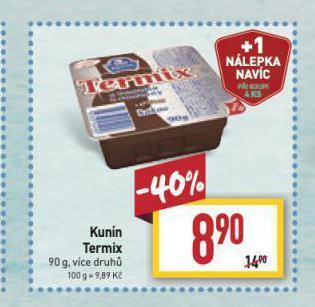 Billa Kunín termix nabídka