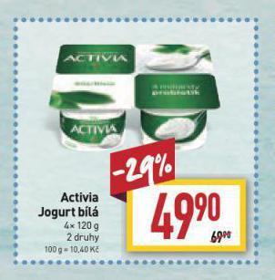 Billa Activia jogurt nabídka