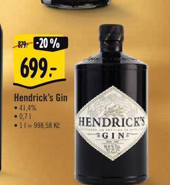 Albert Hendrick´s gin nabídka