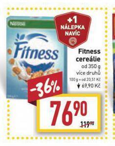 Billa Fitness cereálie nabídka