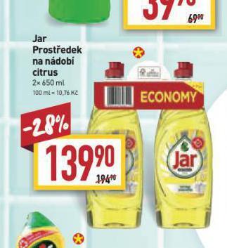Billa Jar prostředek na nádobí nabídka