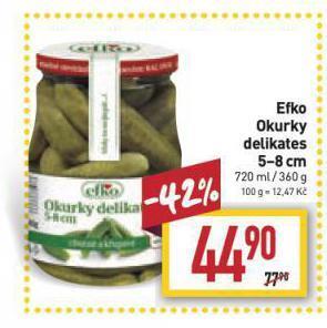 Billa Efko okurky nabídka