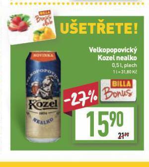 Billa Pivo velkopopovický kozel nealko nabídka