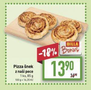 Billa Pizza šnek nabídka