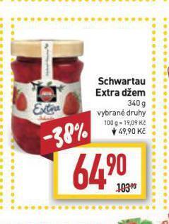 Billa Schwartau extra džem nabídka