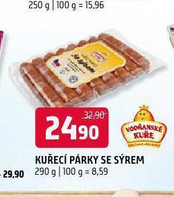 Terno Kuřecí párky se sýrem nabídka