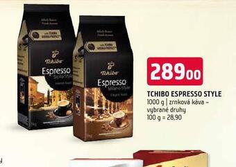 Terno Tchibo espresso style zrnková káva nabídka