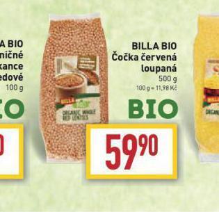 Billa Billa bio čočka červená loupaná nabídka