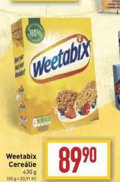 Billa Weetabix cereálie nabídka