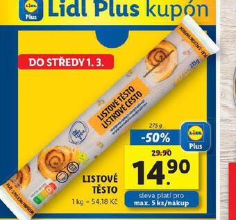 Lidl Listové těsto nabídka