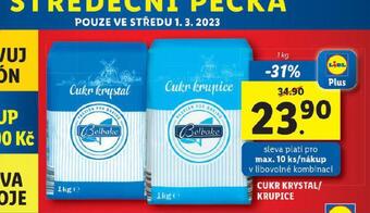 Lidl Cukr krystal / krupice nabídka