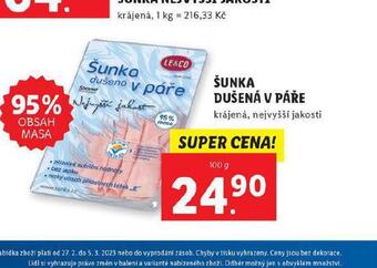 Lidl Šunka dušená v páře nabídka
