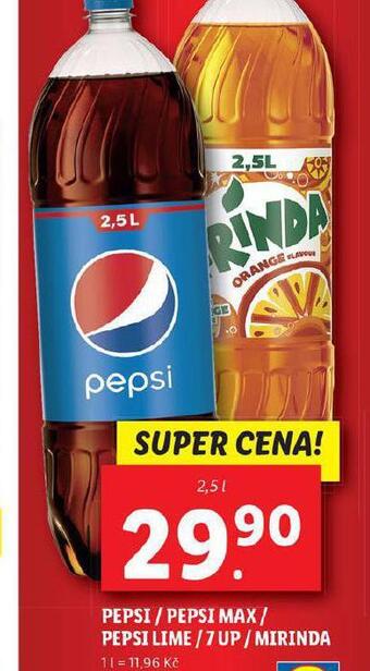 Lidl Pepsi / pepsi max / pepsi lime / 7 up / mirinda nabídka