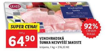 Lidl Vinohradská šunka nejvyšší jakosti nabídka
