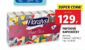 Lidl Florasyl papírové kapesníky nabídka