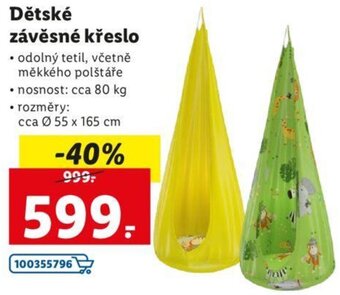 Lidl Dětské závěsné křeslo nabídka
