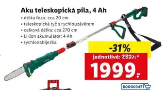 Lidl Parkside Aku teleskopická pila, 4Ah nabídka