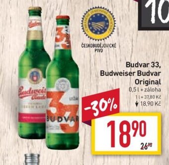Billa Budvar 33, Budweiser Budvar Original 0,5l nabídka