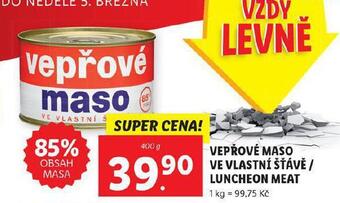 Lidl Luncheon meat nabídka