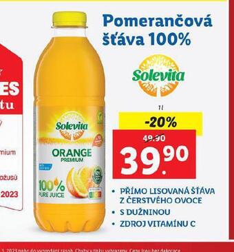 Lidl Pomerančová šťáva 100% nabídka
