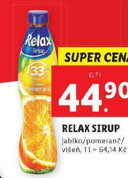 Lidl Relax sirup nabídka