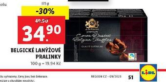 Lidl Belgické lanýžové pralinky nabídka