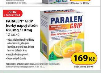 Dr. Max Paralen grip horký nápoj citrón nabídka