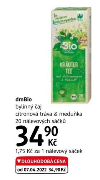 dm drogerie DmBio bylinný čaj nabídka