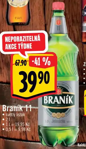 Albert Braník 11 světlý ležák 2l nabídka