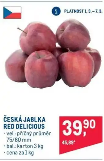 Makro Česká jablka red delicious 1kg nabídka