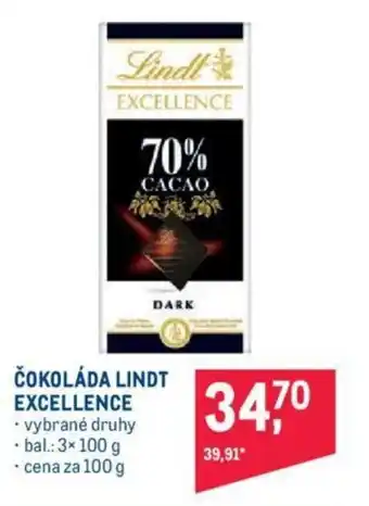 Makro Lindt čokoláda excellence 100g nabídka