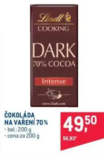 Makro Lindt čokoláda na vaření 70% nabídka