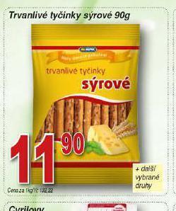 Trvanlivé tyčinky sýrové