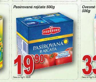 Hruška Pasírovaná rajčata nabídka