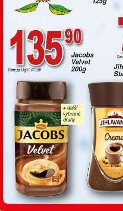 Hruška Jacobs velvet instantní káva nabídka
