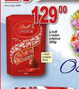 Hruška Lindt lindor mléčné nabídka