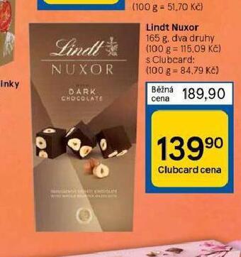 Tesco Lindt nuxor nabídka