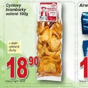 Hruška Cyrilovy brambůrky solené nabídka