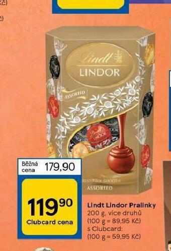 Tesco Lindt lindor pralinky nabídka