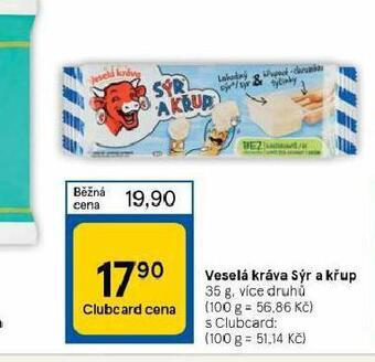 Tesco Veselá kráva sýr a křup nabídka