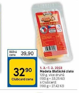 Tesco Madeta blaťácké zlato nabídka