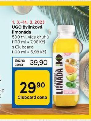 Tesco Ugo bylinková limonáda nabídka