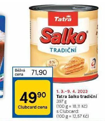 Tesco Tatra salko tradiční nabídka