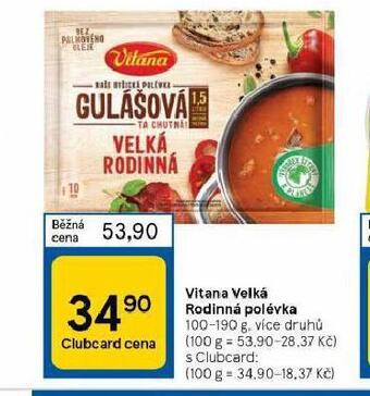 Tesco Vitana velká rodinná polévka nabídka