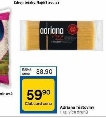 Tesco Adriana těstoviny nabídka
